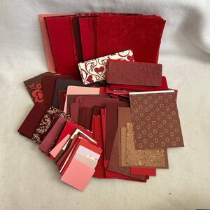 3/$15 Scrapbook Junk Journal Paper Assorted Sizes Textures Red